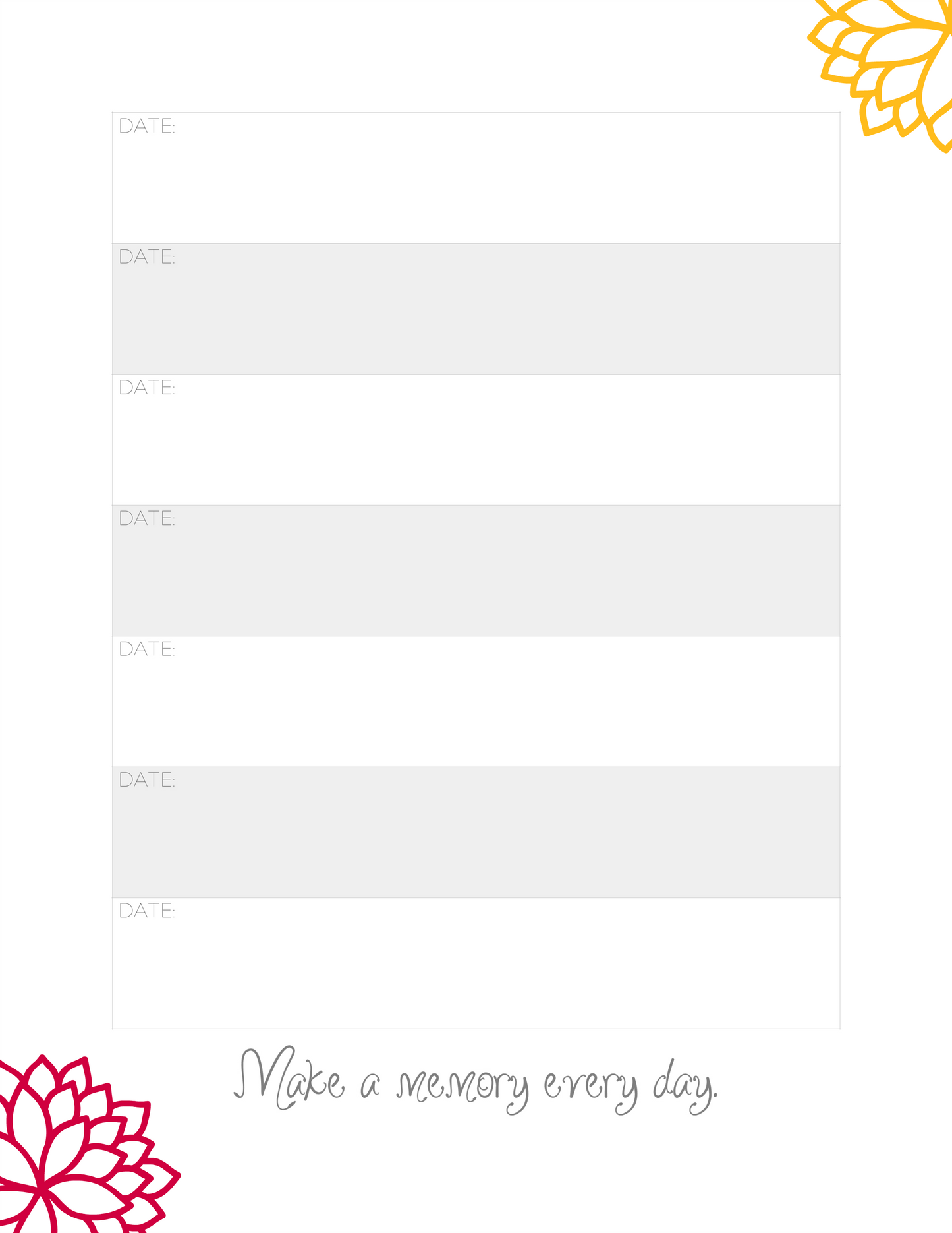 Every Day Memory Journal