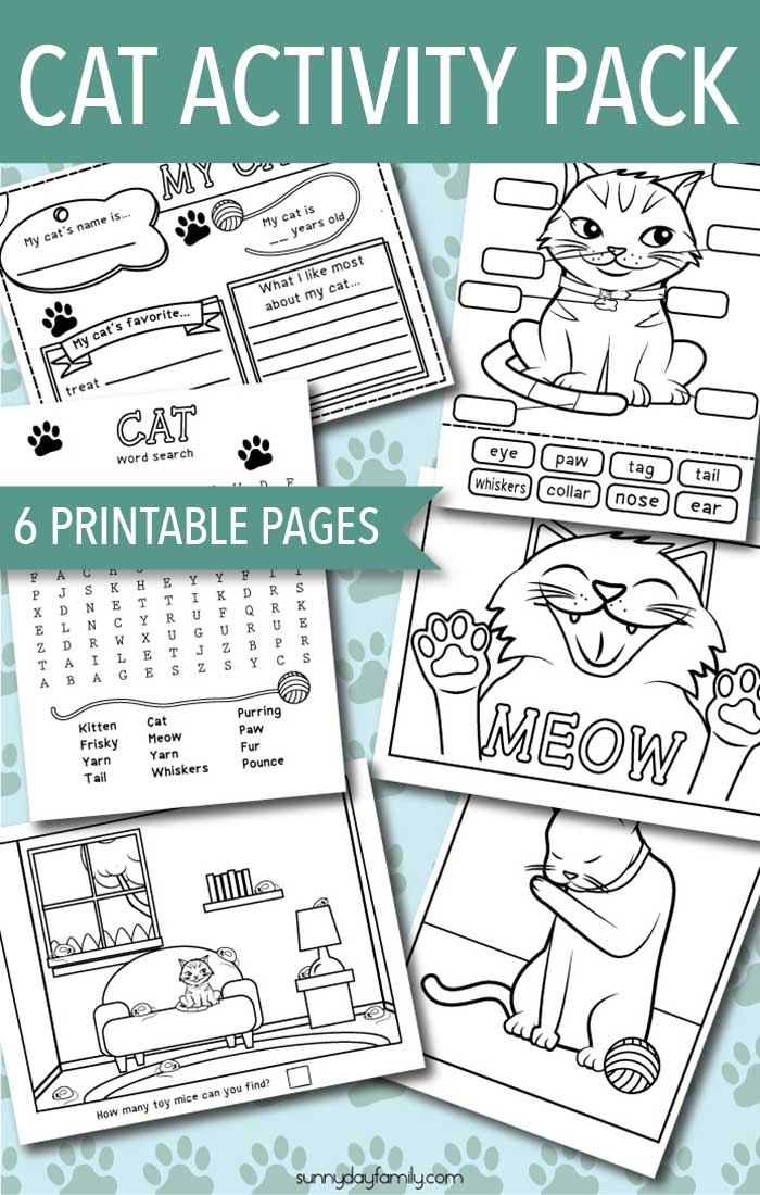 Cat Activity Unit Cat Activity Pack – sunnydayfamily
