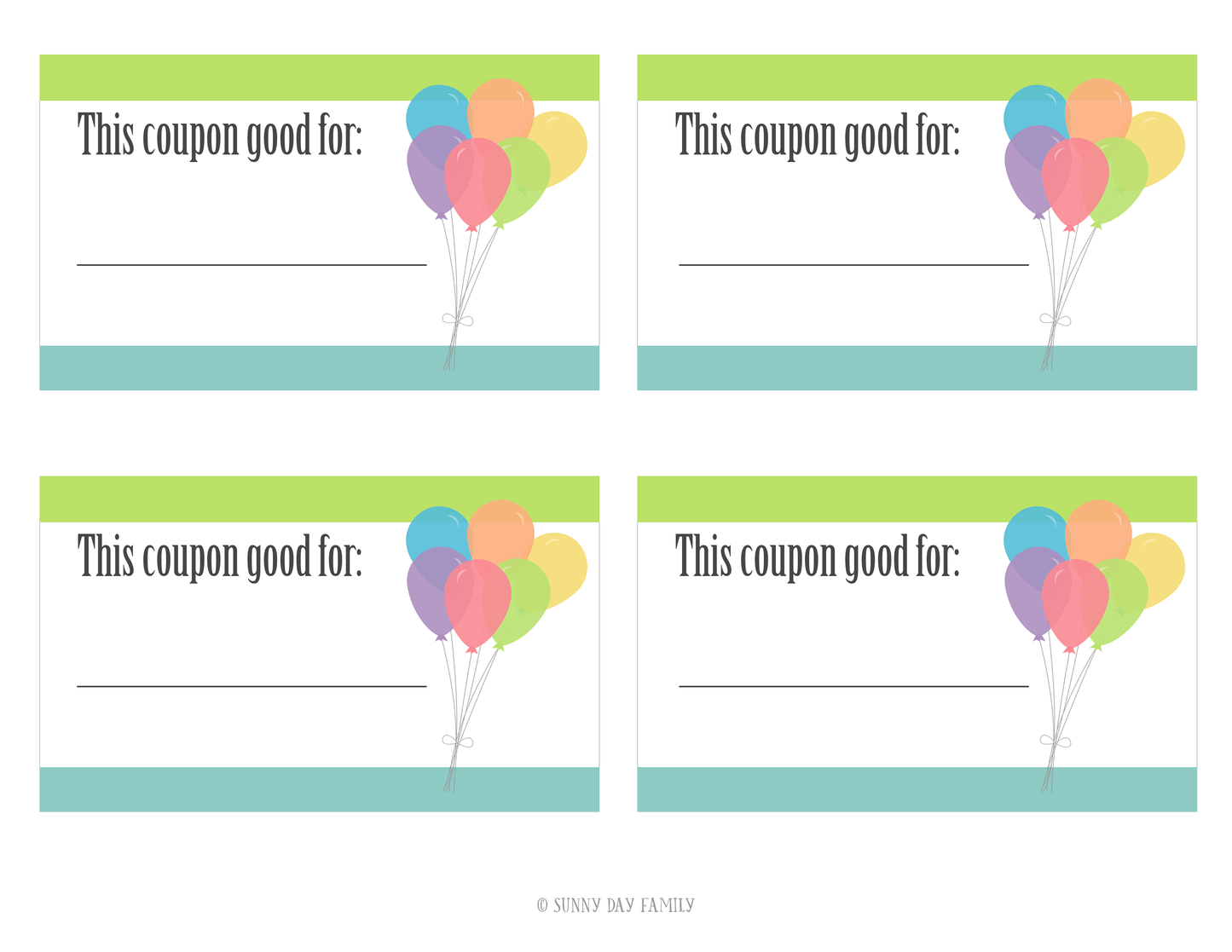 Birthday Coupon Book for Kids